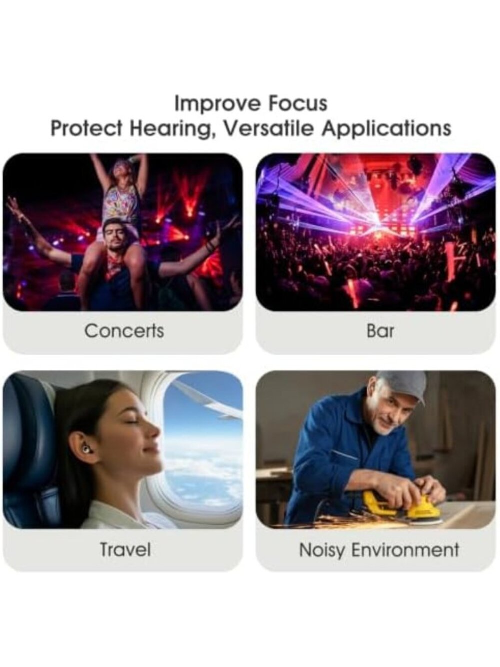 Silicone Ear Plugs for Sleeping & Noise Reduction, Reusable Snoring & Concert - Picture 3 of 6